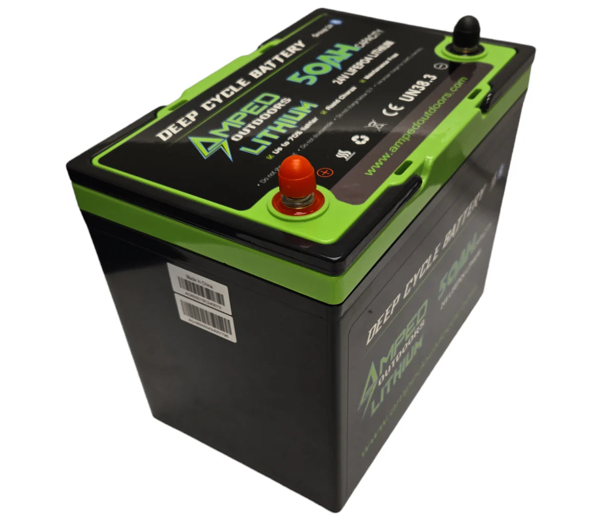 24V 50Ah Trolling Motor Lithium Battery (LiFePO4) - Bluetooth - Heated Charger included