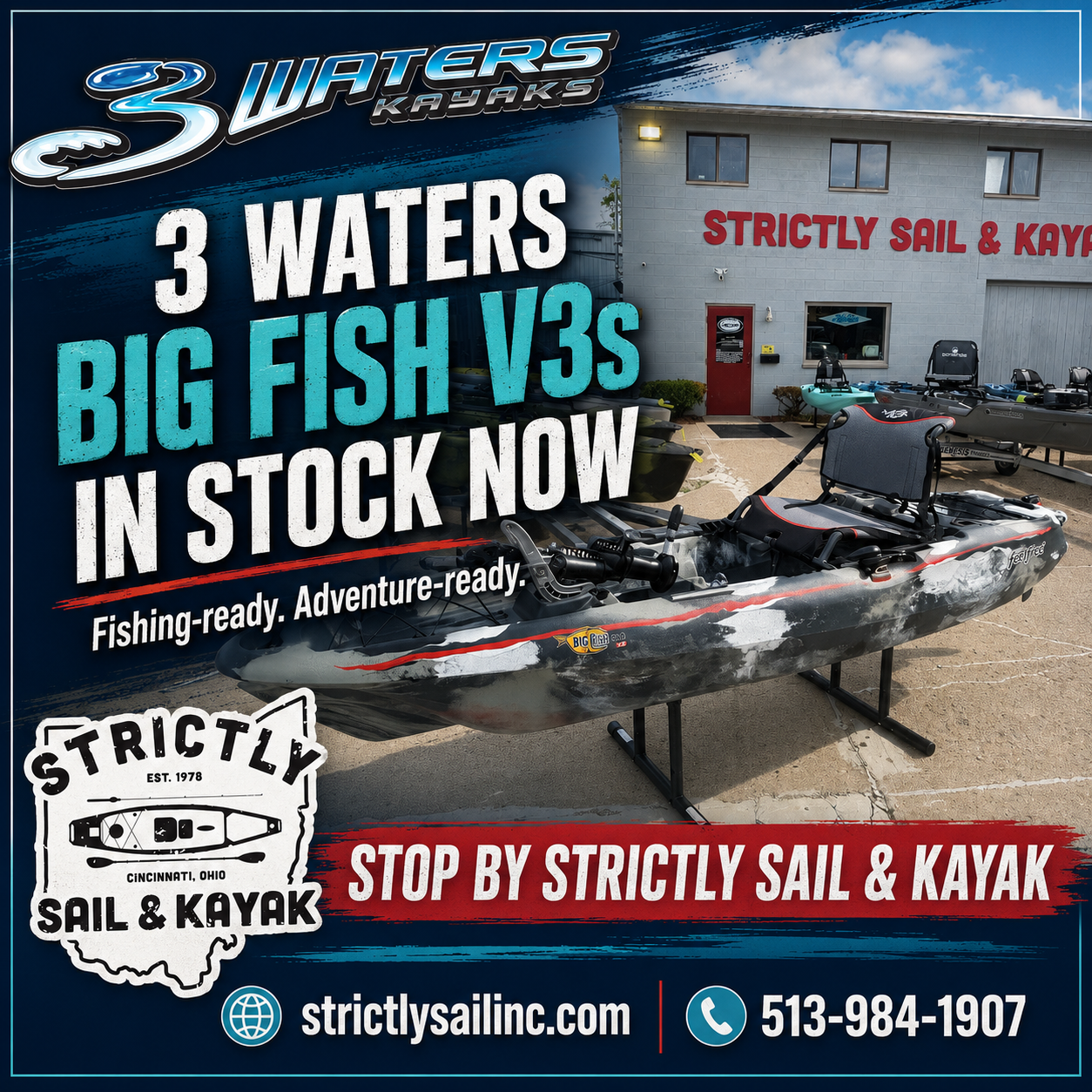 3 Waters Big Fish V3 Kayaks Are Back In Stock at Strictly Sail & Kayak