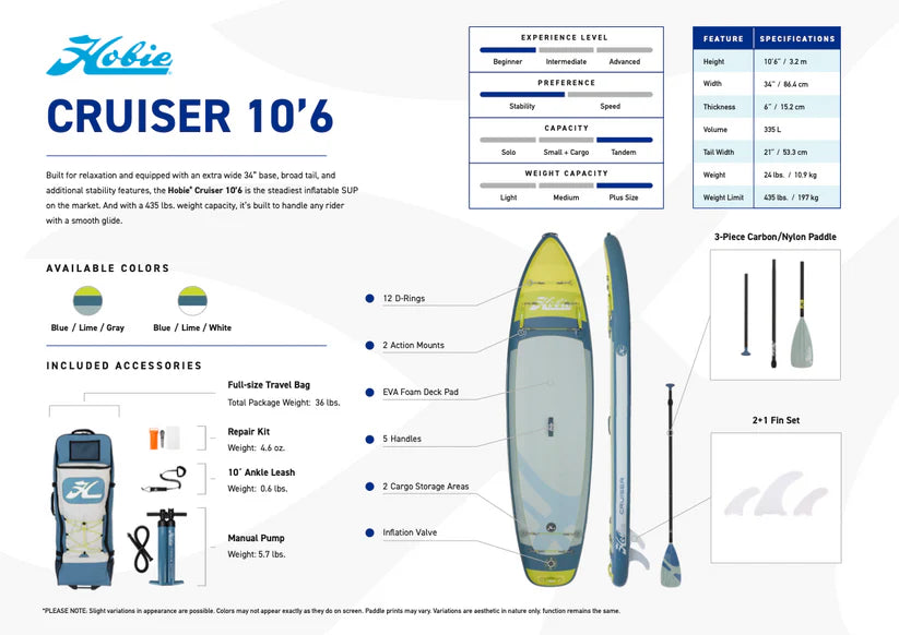 Hobie HOBIE CRUISER 10'6" Inflatable Paddle Board - Discontinued