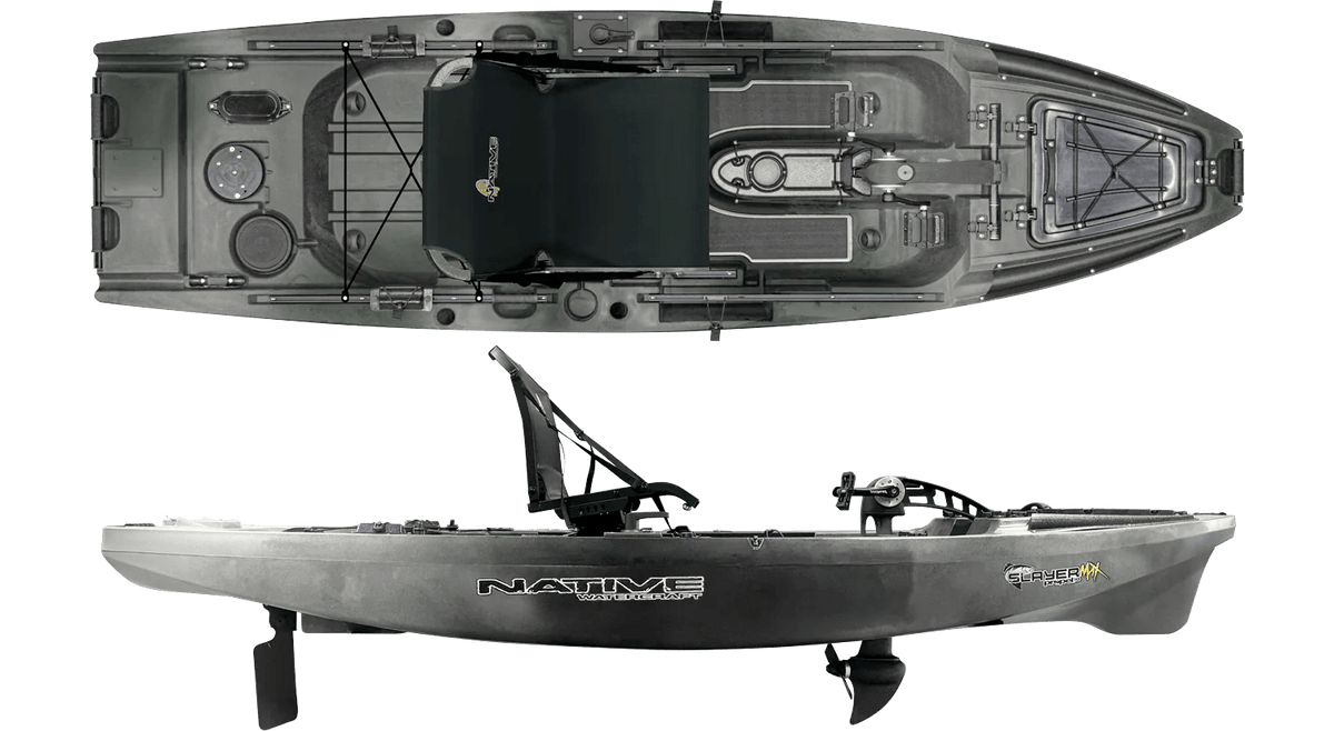 Native Watercraft Slayer Propel 10 MAX fishing kayak in Grey Goose, manufacturer product photo