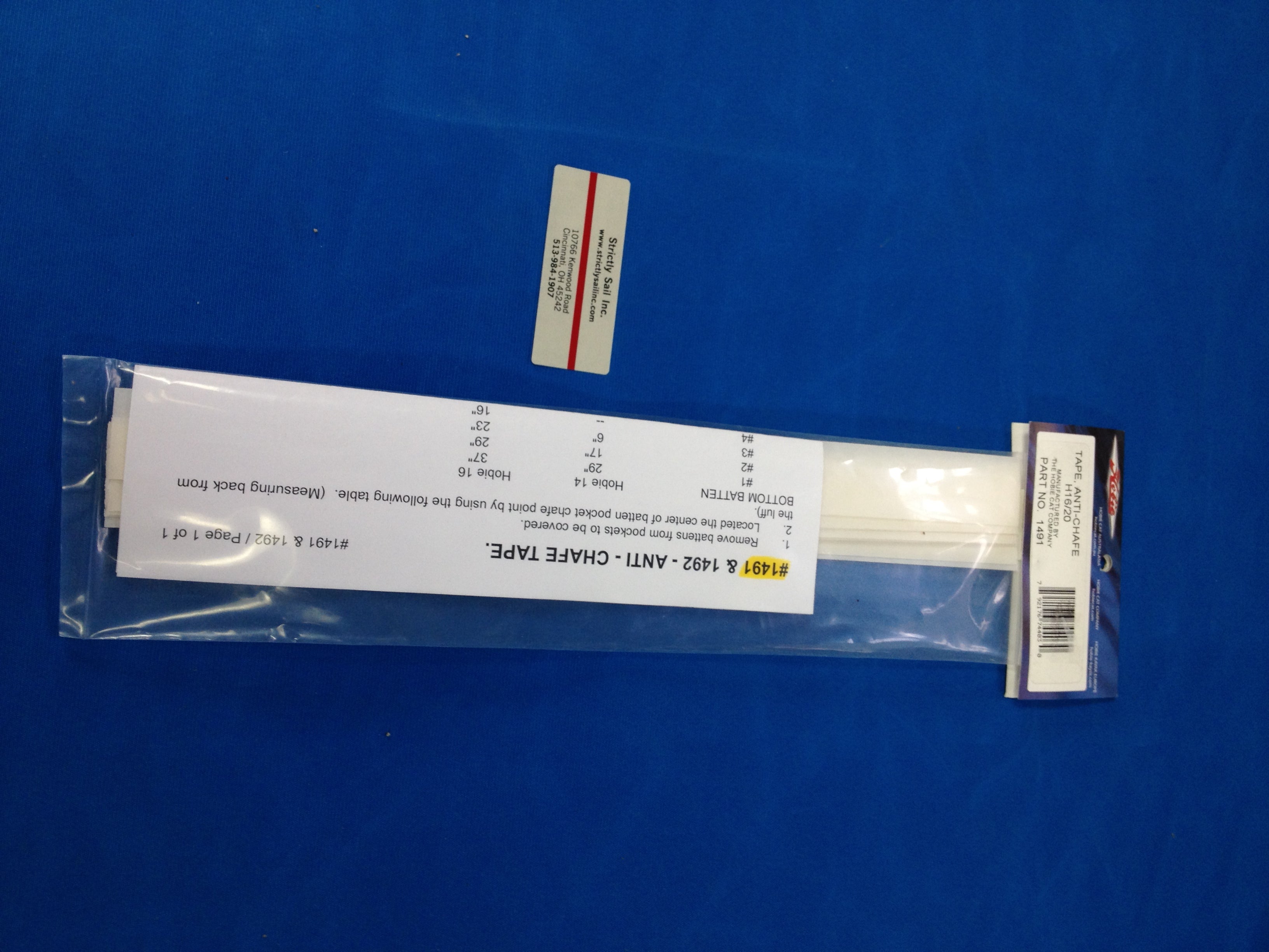 Hobie Cat Anti-Chafe Batten Pocket Tape for Hobie 16 and Others Part # 1491