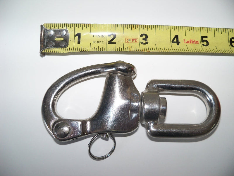 Large Stainless Steel Snap Shackle with closed loop bail